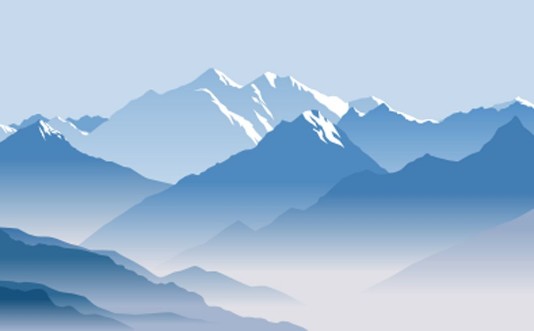 Picture of Snow-capped mountain peaks