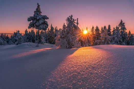 Bild på Beautiful winter sunset