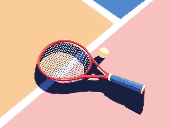 Afbeeldingen van Illustration of tennis racket