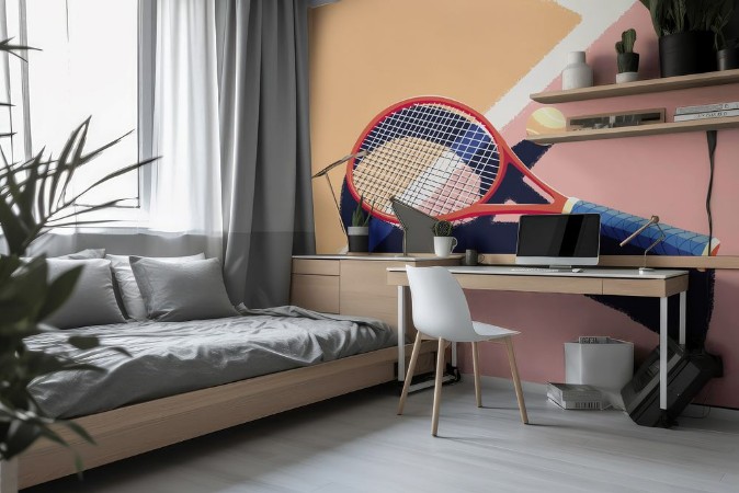 Afbeeldingen van Illustration of tennis racket