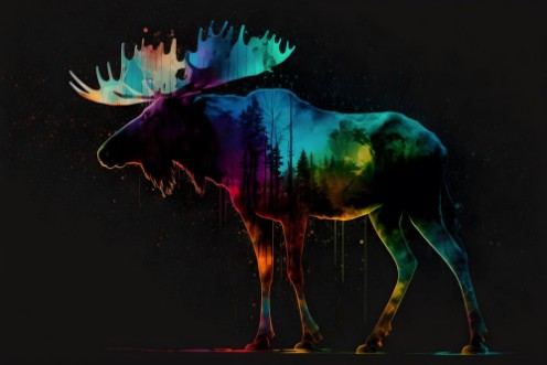 Afbeeldingen van Multicolored moose