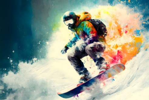 Illustration Snowboard I photowallpaper Scandiwall