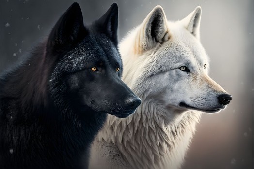 Picture of Black and white wolf