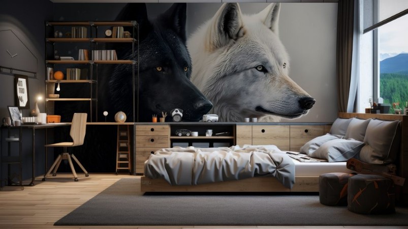 Bild på Black and white wolf