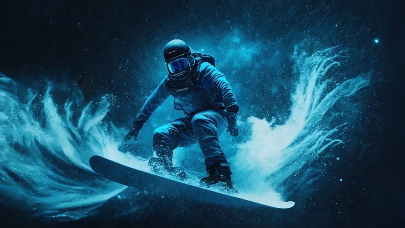 Snowboarder in colors III photowallpaper Scandiwall