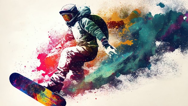 Picture of Snowboarder in colors II