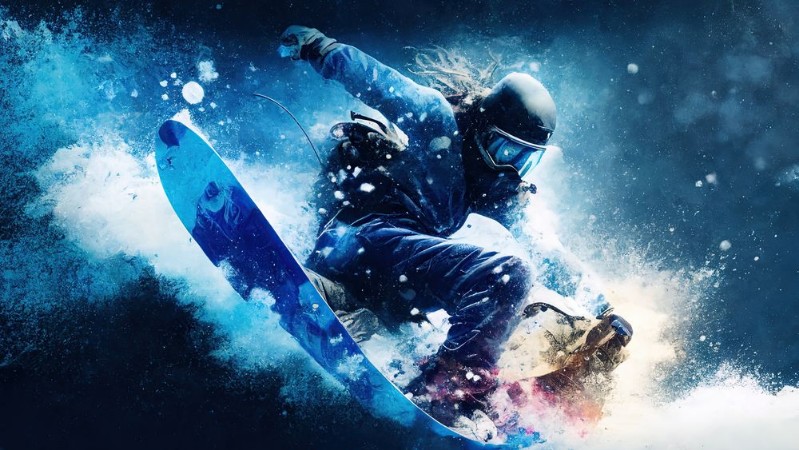 Snowboarder in colors I photowallpaper Scandiwall