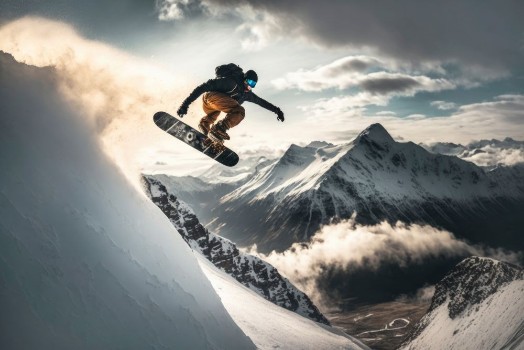 Picture of Extreme snowboarding freeride