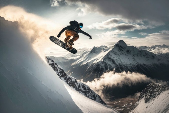 Afbeeldingen van Extreme snowboarding freeride