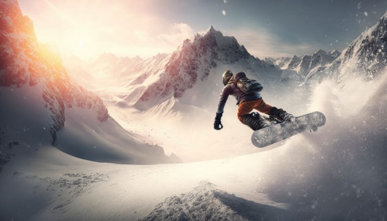 Afbeeldingen van Extreme snowboarding