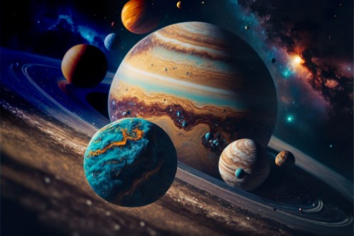 Afbeeldingen van Star planet and universe background