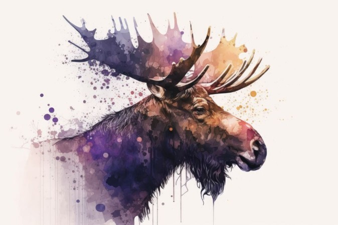 Picture of Watercolor moose