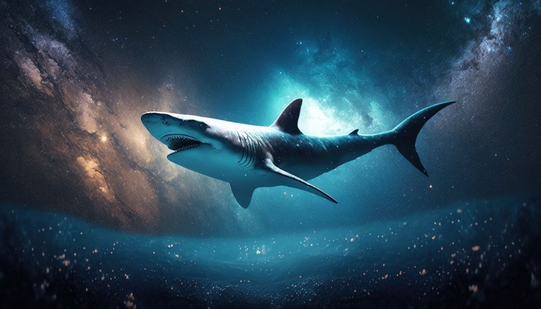 Afbeeldingen van Shark in space