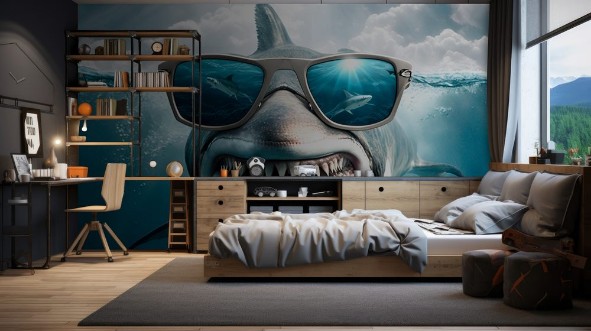 Afbeeldingen van Ocean shark in sunglasses