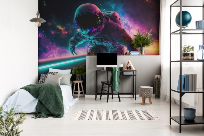 Picture of Skateboarder in space