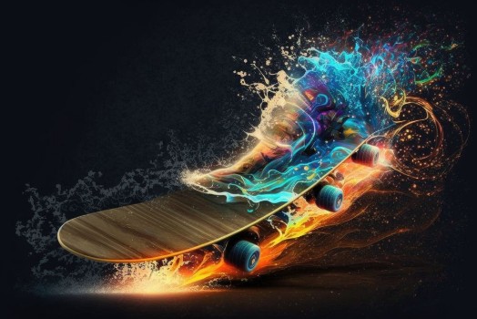 Picture of Skateboard on fire