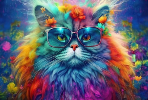 Picture of Cat with glasses