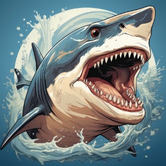 Shark attack photowallpaper Scandiwall
