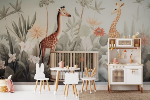 Afbeeldingen van Two baby giraffes