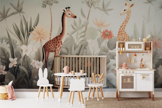 Afbeeldingen van Two baby giraffes