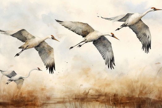 Picture of Flying cranes