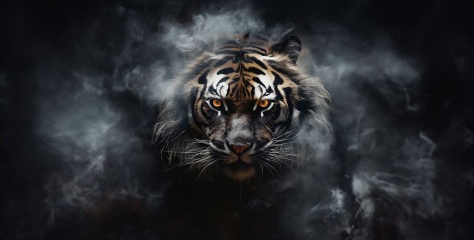Bild på Portrait of fearful tiger