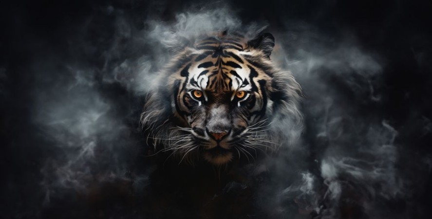 Afbeeldingen van Portrait of fearful tiger