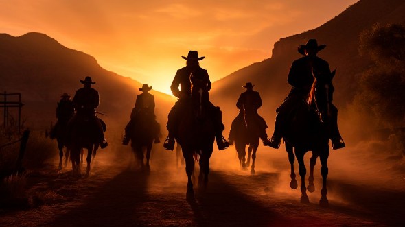 Afbeeldingen van Cowboys in the desert