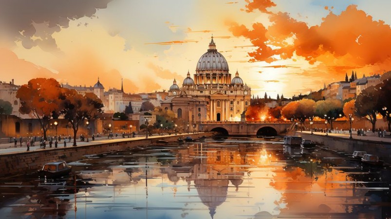Bild på Rome sunset