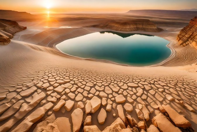 Bild på Small lake in the desert
