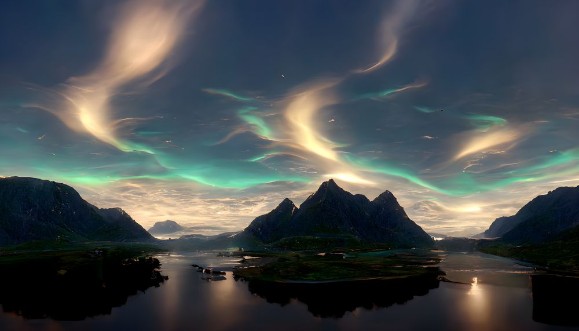 northern lights sky photowallpaper Scandiwall