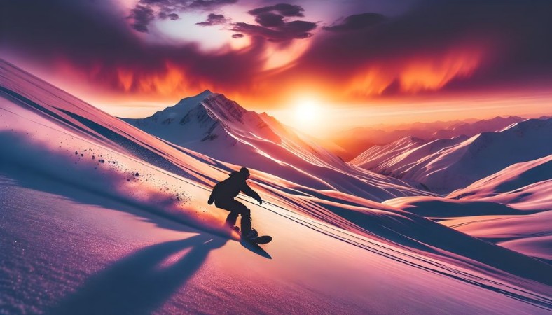 Snowboard downhill photowallpaper Scandiwall