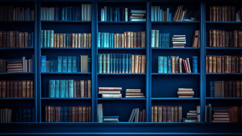 Bild på Blue bookshelf