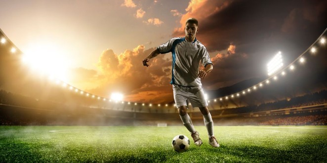 Sunset Soccer photowallpaper Scandiwall