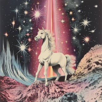 Bild på Magical Horse Collage Art