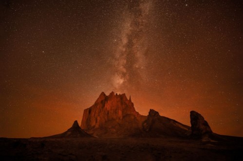 Picture of Shiprock under the Milky way