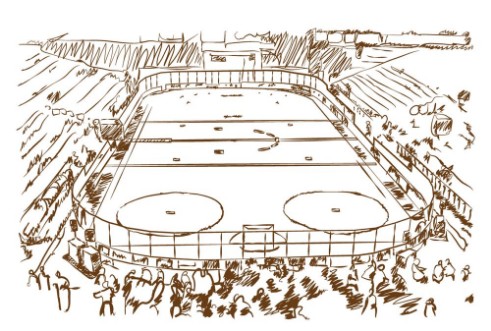 Afbeeldingen van Ice skating stadium sketch in vector