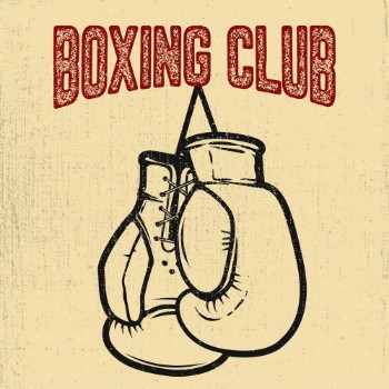 Bild på Boxing club Boxing gloves on white background Design element for posterlabel emblem sign Vector illustration