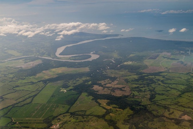 Picture of Aerial view of river Chepo mouth souther coast of Panama