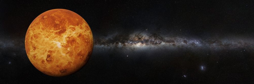 Bild på Planet Venus in front of the Milky Way galaxy