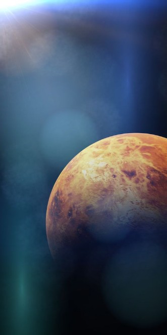 Afbeeldingen van Planet Venus lit by the Sun