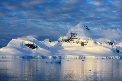 Picture of Views of the Gerlache Strait in Antarctica at dusk Antarctic sunset