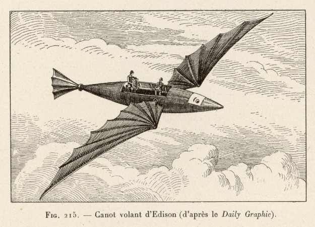 Afbeeldingen van Edisons Flying Canoe Date 1880