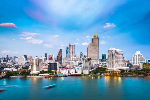 Afbeeldingen van Bangkok Thailand Cityscape on the Chaophraya River