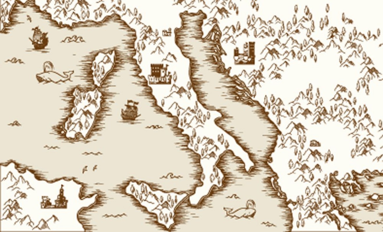 Bild på Old map of Italy Medieval cartography vector illustration
