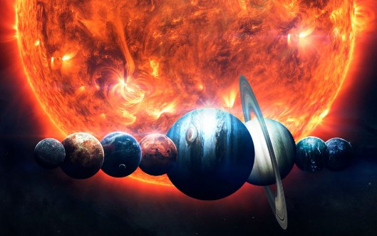 Earth Mars and others Science fiction space wallpaper incredibly beautiful planets of solar system Elements of this image furnished by NASA photowallpaper Scandiwall