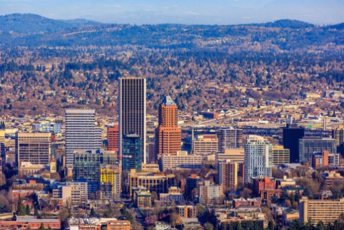 Afbeeldingen van Portland Downtown Cityscape