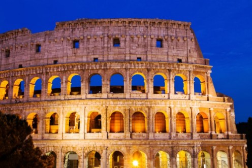 Picture of Colosseum in Rome at night Italy Europe