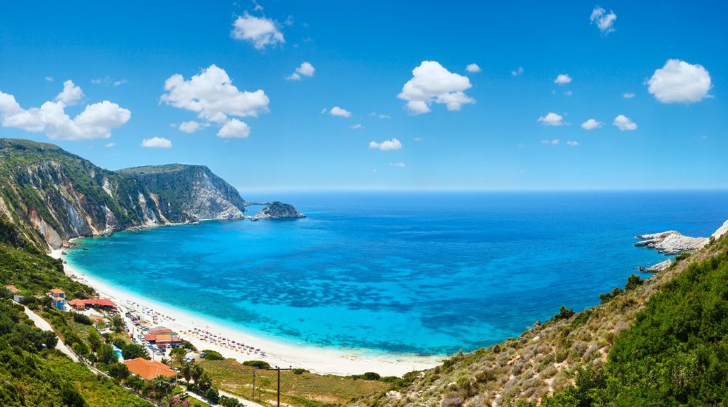 Bild på Petani Beach summer panorama Kefalonia Greece
