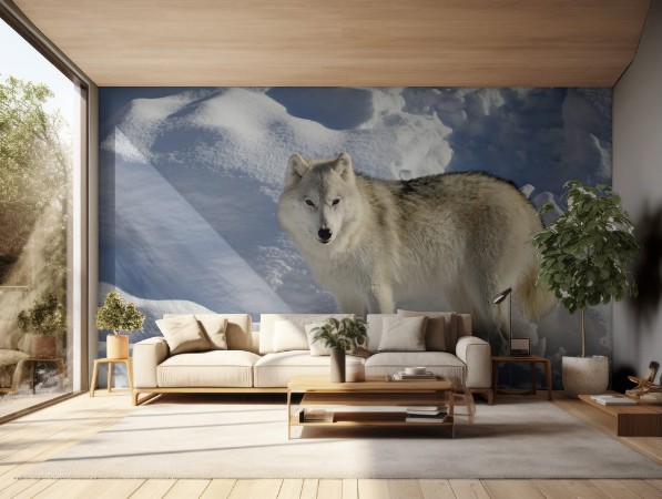 Picture of Loup seul dans la neige